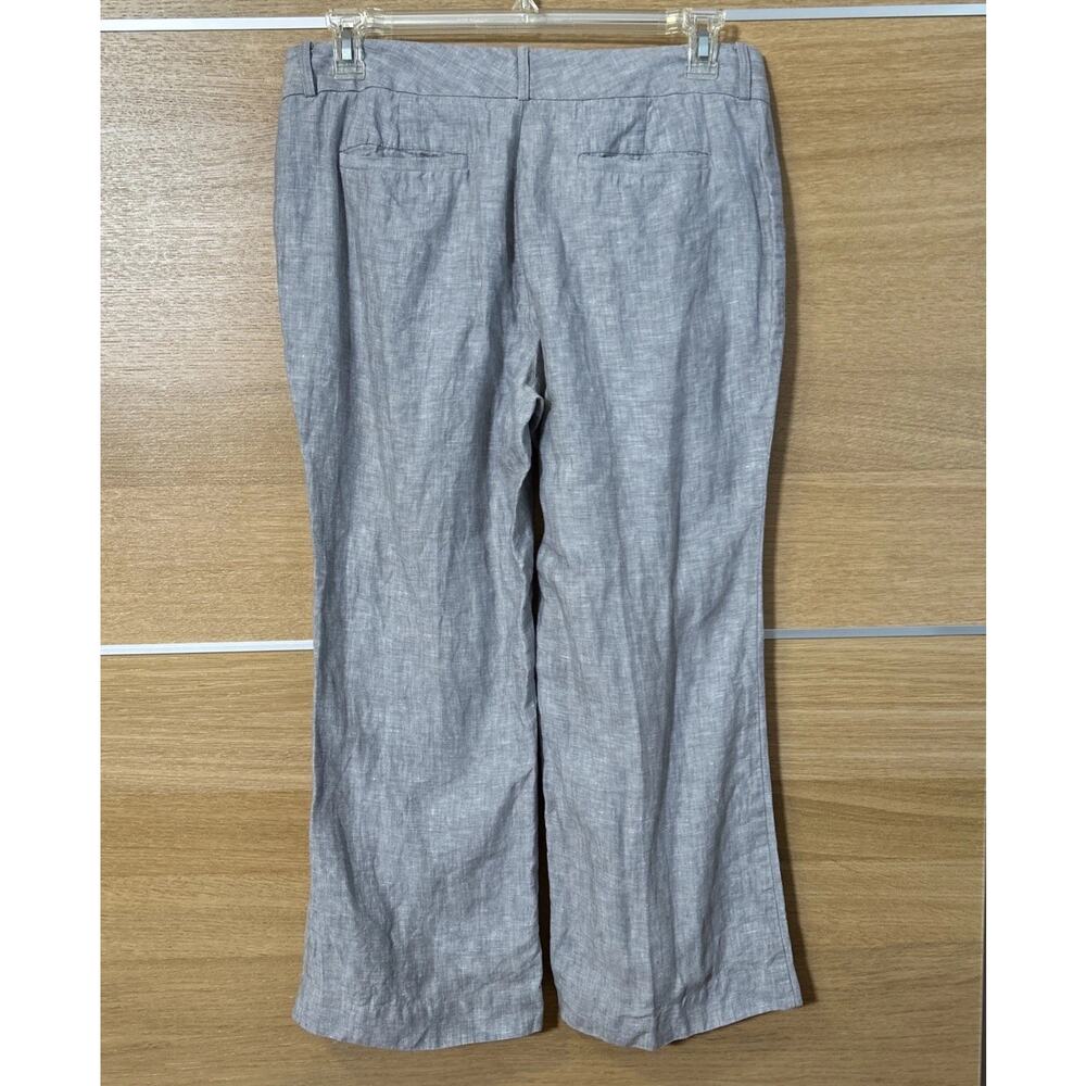 Banana Republic Women’s Sz 12 The Martin Fit 100% Linen Pants Blue Gray - Picture 2 of 5